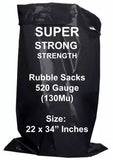 Super Strength XL Rubble Bags, LPDE, Size: 22" x 34" Inches, 520 Gauge